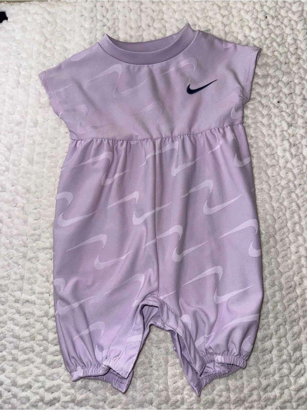 Nike Kids Lavender Swoosh One-Piece Romper